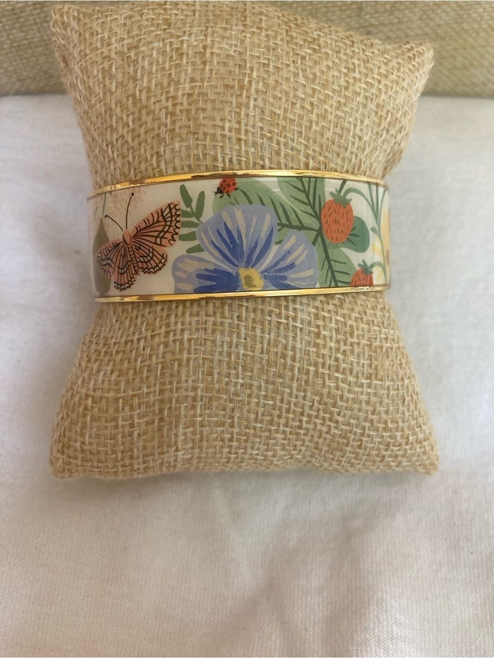 Rifle Paper Co. Strawberry Fields Cuff Bracelet Butterfly Flowers